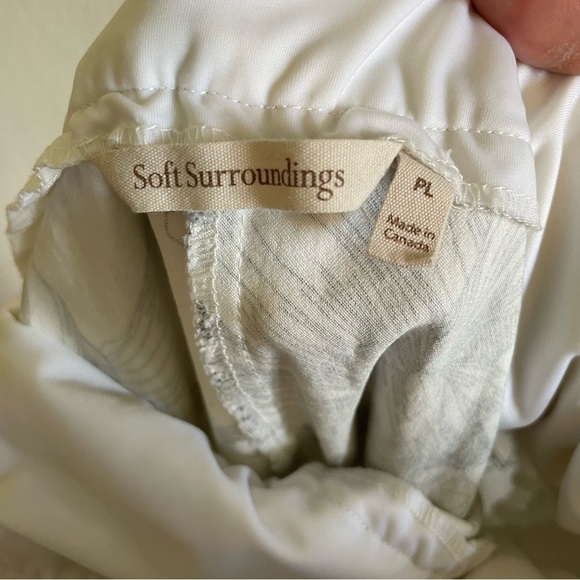 Soft surroundings woman's ankle pullon pant LPetite floral stretch tummy control - Picture 5 of 10